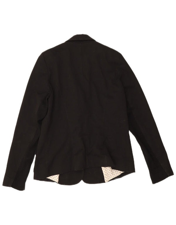 Trussardi Jeans Chaqueta Blazer de 2 Botones para Mujer UK 44 Mediano Negro