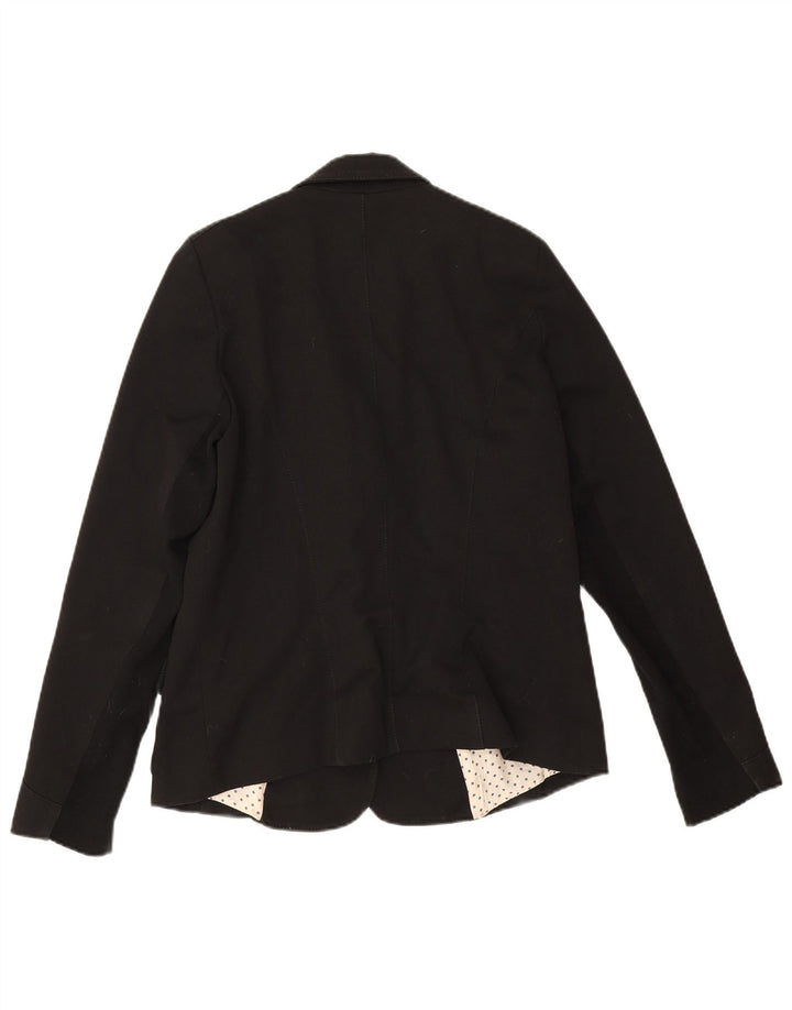 Trussardi Jeans Chaqueta Blazer de 2 Botones para Mujer UK 44 Mediano Negro