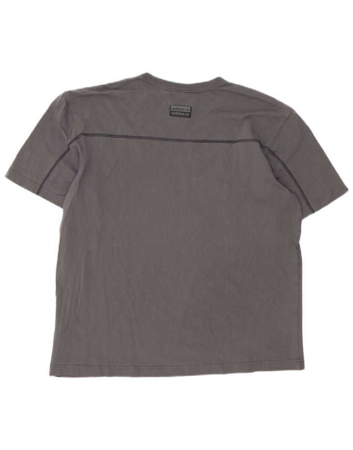 Adidas - Camiseta para hombre, talla grande, algodón gris