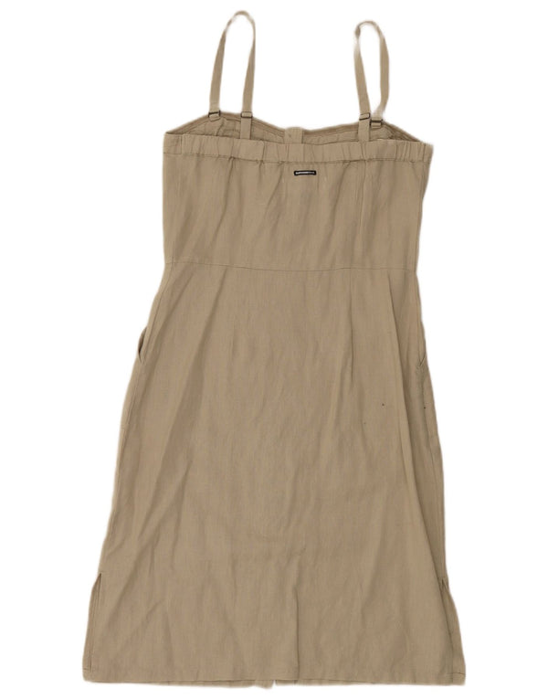 Superdry Vestido lencero sin mangas para mujer UK 40 Small Khaki Linen