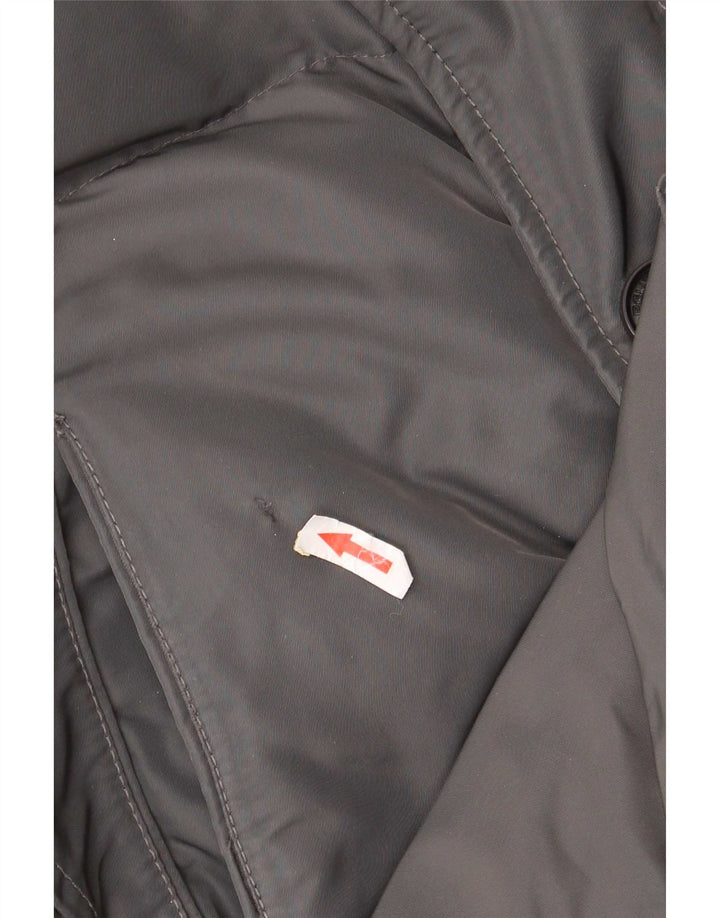 PEUTEREY Abrigo acolchado con capucha para hombre UK 40 Poliéster gris grande
