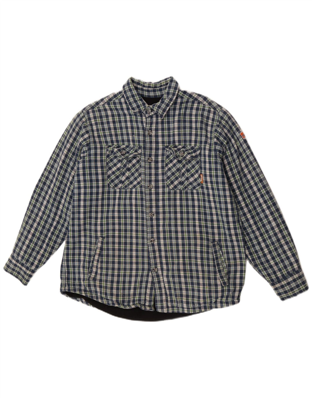 Black Jack Camisa de franela de leñador para hombre Algodón a cuadros azules grandes