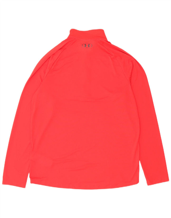 Under Armour Chándal holgado con cremallera y cuello para hombre, talla grande, color rojo
