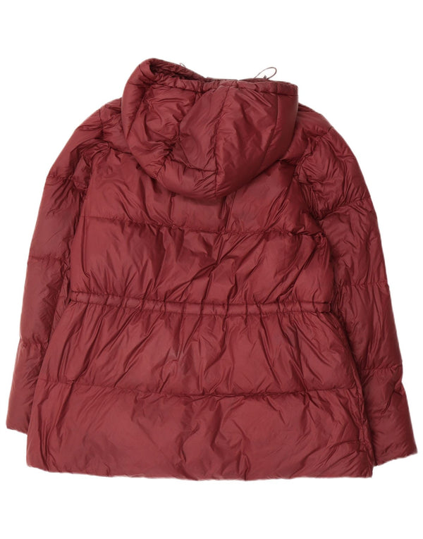 RALPH LAUREN Chaqueta acolchada con capucha y ajuste holgado para mujer UK 46 Large Borgoña