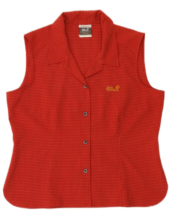 Jack Wolfskin Blusa con gráfico de Viaje para Mujer UK 40/40 Grande Cuadros Rojos