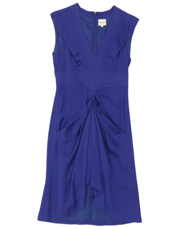 Reiss Vestido tubo sin mangas para mujer UK 8 Small Acetato azul