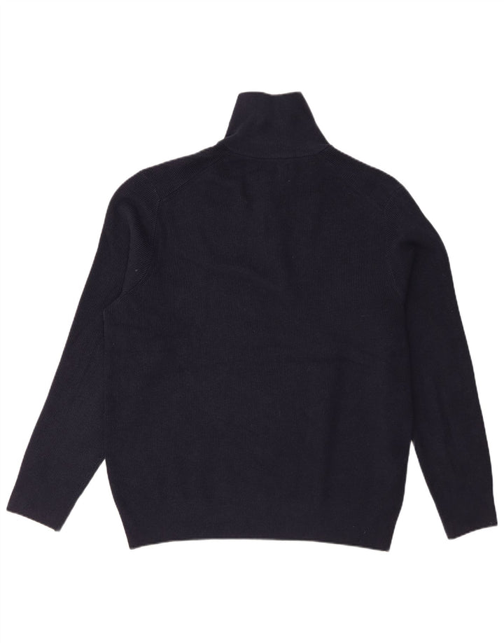 Marks & Spencer Jersey con cuello y cremallera para hombre XL Algodón azul marino