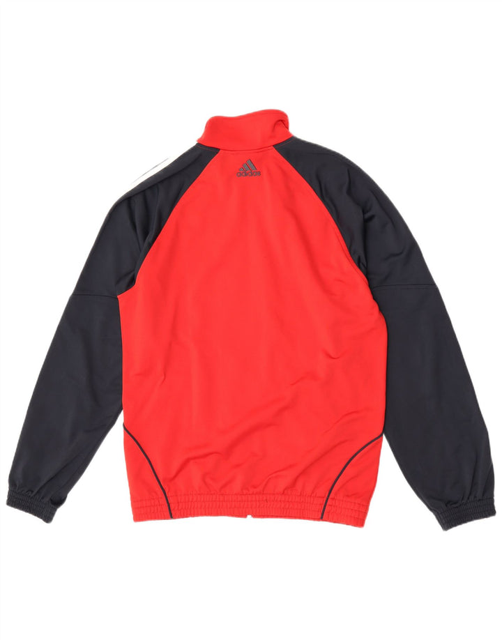 Adidas Hombre Chándal Top Chaqueta UK 34/36 Pequeño Rojo Colorblock Poliéster