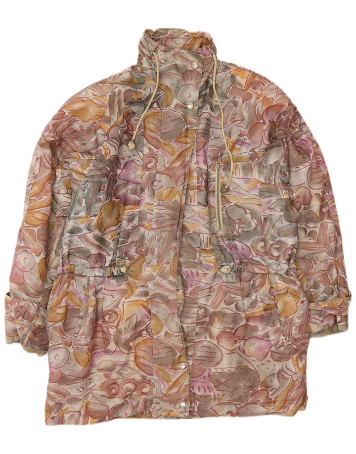 Vintage mujer cortavientos chaqueta Reino Unido 20 2XL multicolor floral
