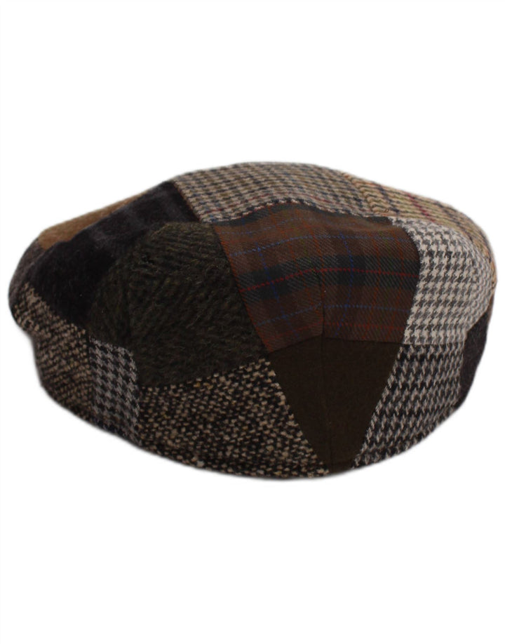 Gorra plana vintage para hombre mediana multicolor patchwork lana clásica