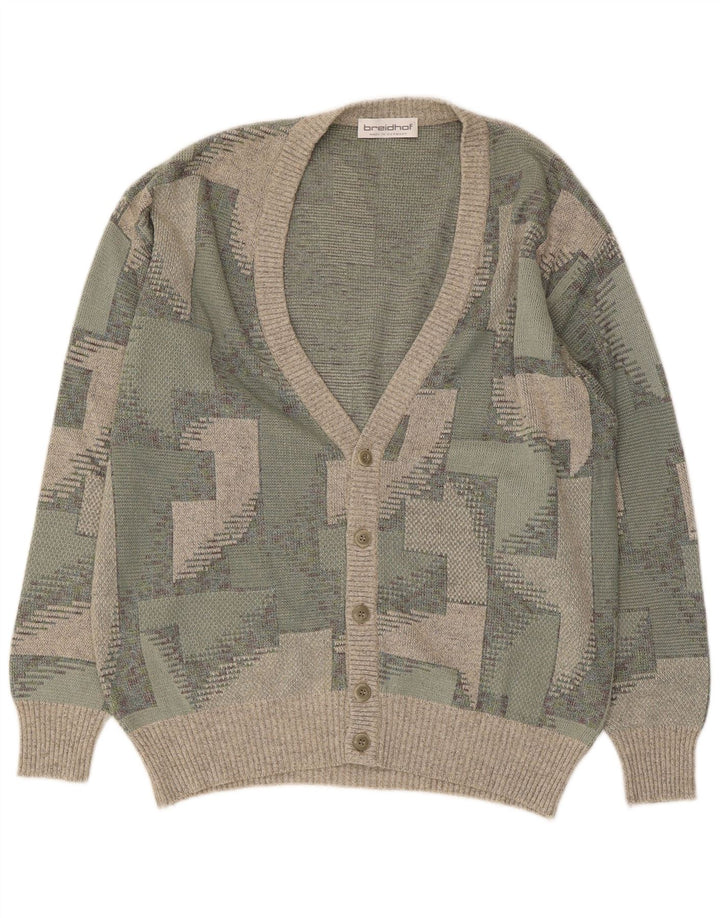 BREIDHOF Cárdigan para hombre EU 54 XL Algodón geométrico verde