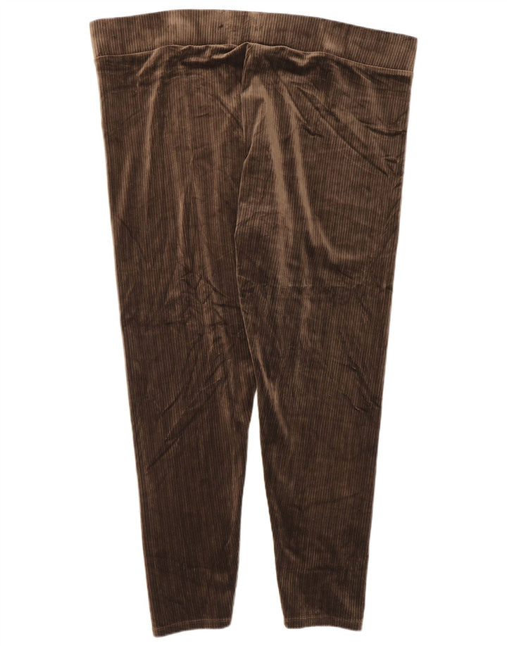 Marks & Spencer Leggings de terciopelo para mujer UK 20 2XL Marrón Poliéster