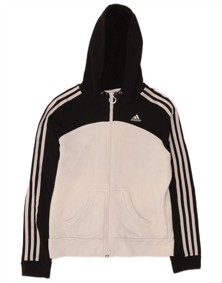 Adidas - Sudadera con capucha y cremallera para mujer, talla M, color negro, poliéster