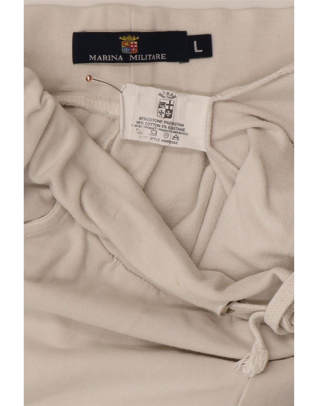 MARINA MILITARE Pantalones de chándal para mujer Joggers UK 46 Large White