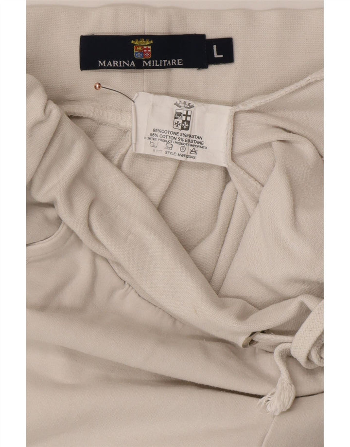 MARINA MILITARE Pantalones de chándal para mujer Joggers UK 46 Large White