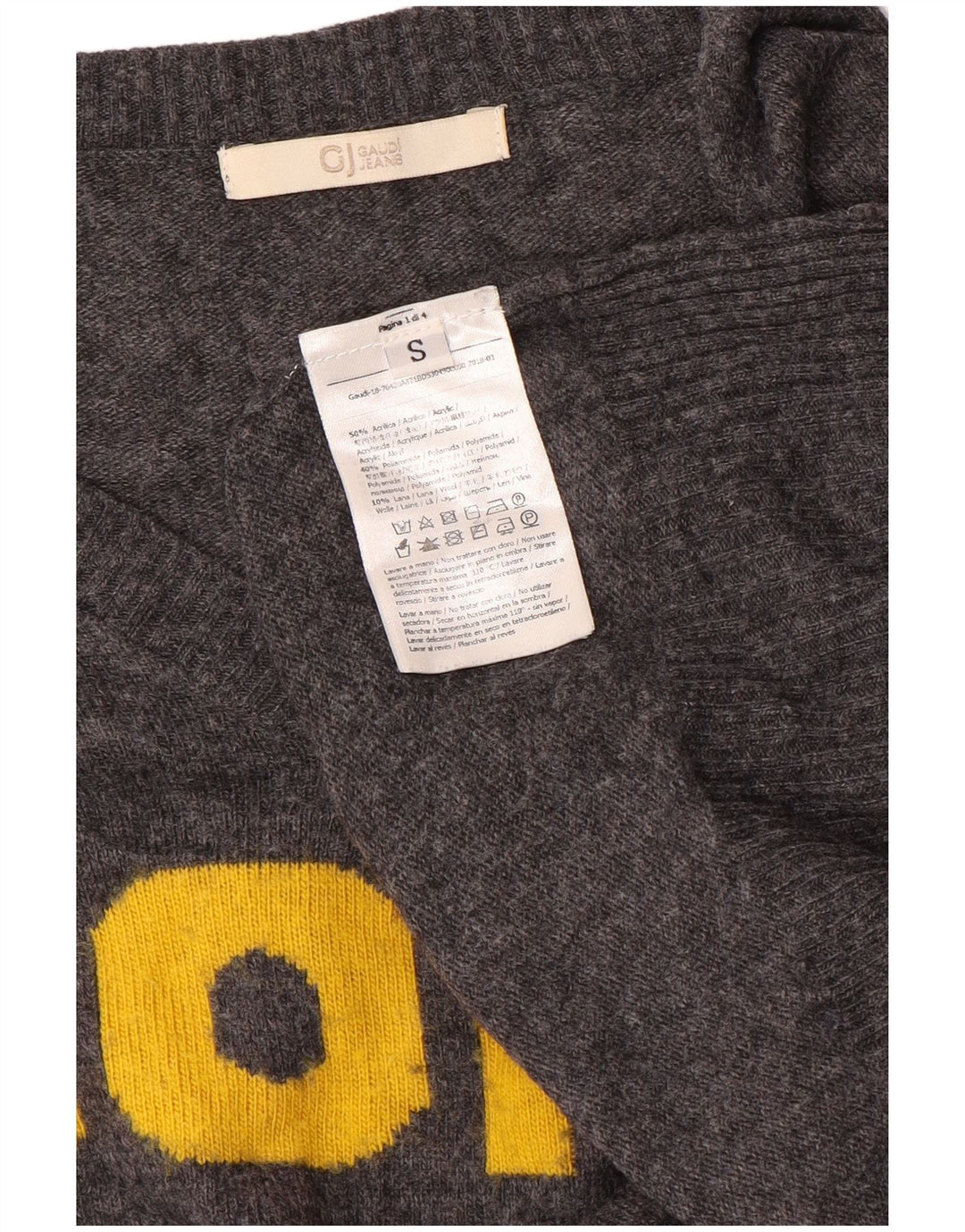Gaudí - Jersey de gran tamaño con cuello en V para mujer, talla S, color gris