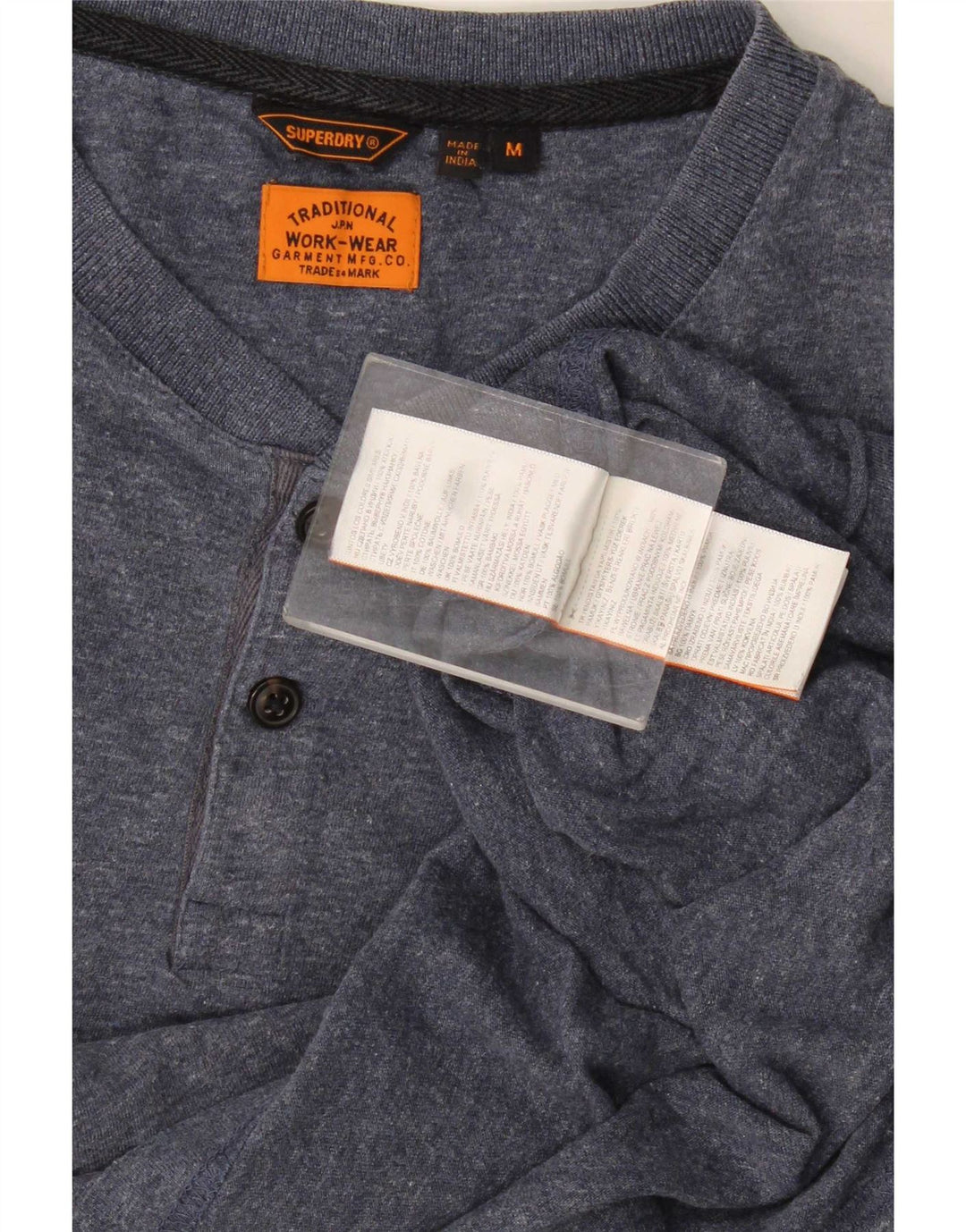 Superdry Camiseta para hombre Top de algodón moteado en azul medio