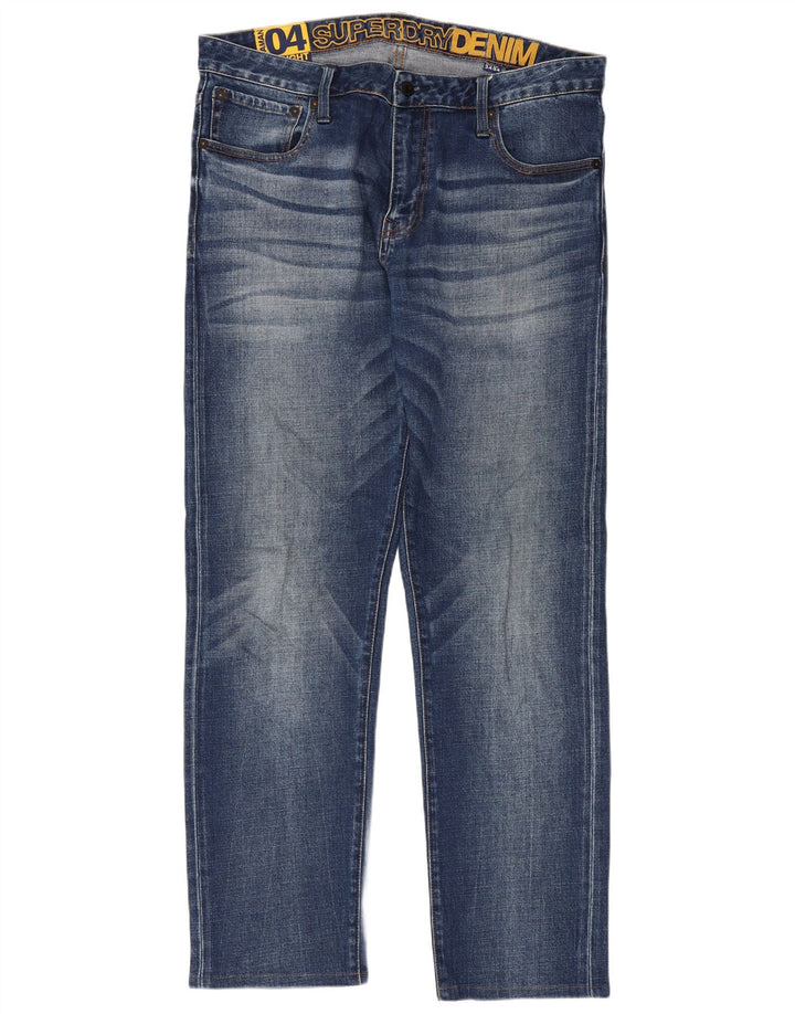 Superdry Vaqueros Rectos Para Hombre W34 L30 Algodón Azul