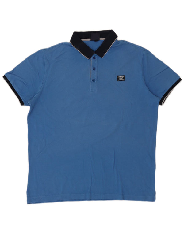 Paul & Shark Mens Polo Shirt XL Blue Colourblock