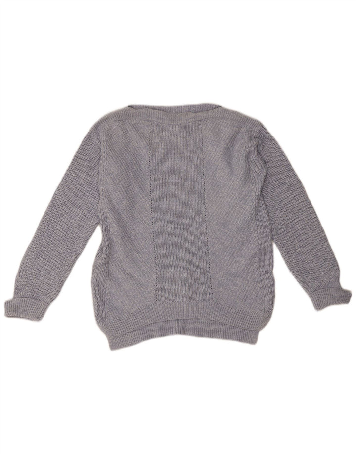 Marks & Spencer Jersey extragrande con cuello barco para mujer, talla 40, color azul pequeño