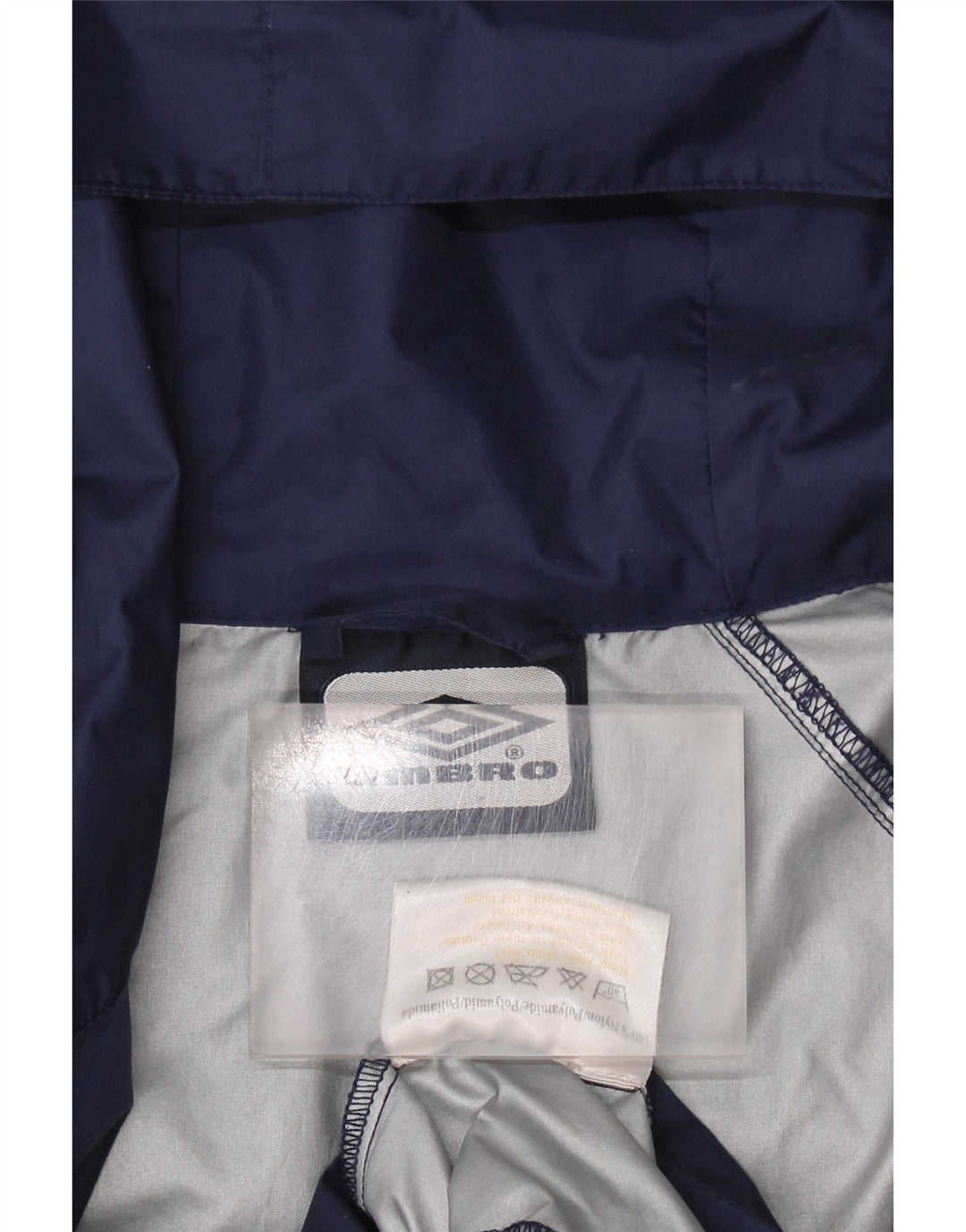 UMBRO Chaqueta impermeable con capucha y gráfico para hombre UK 36 Small Azul marino Nylon