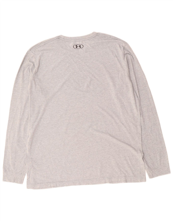 UNDER ARMOUR Camiseta Heat Gear para hombre de manga larga de algodón gris grande
