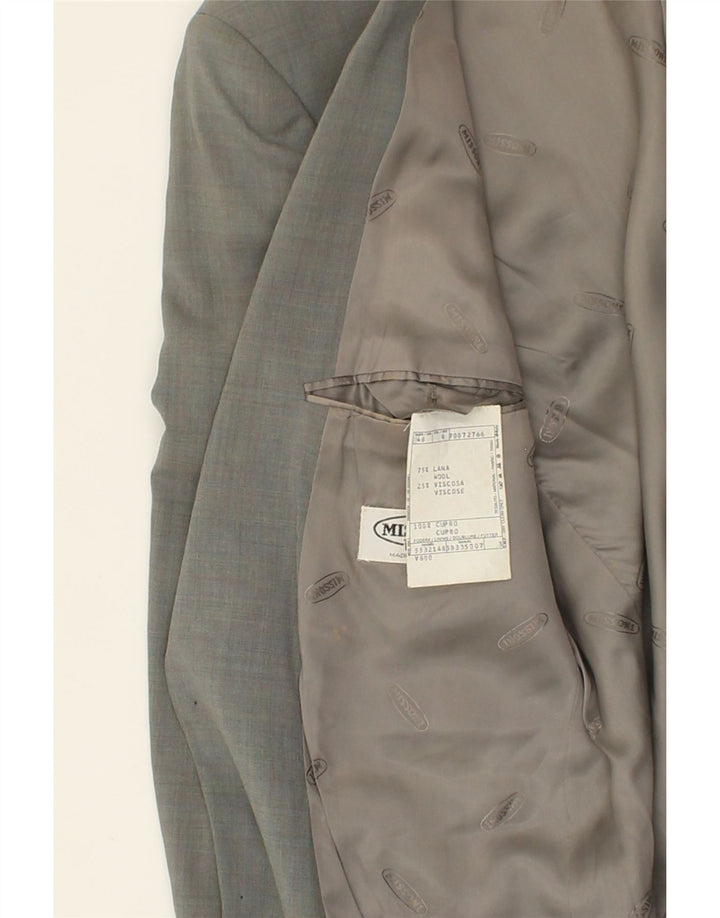 MISSONI Mens Uomo 2 Button Blazer Jacket IT 48 Medium Grey Wool Vintage Missoni and Second-Hand Missoni from Messina Hembry 