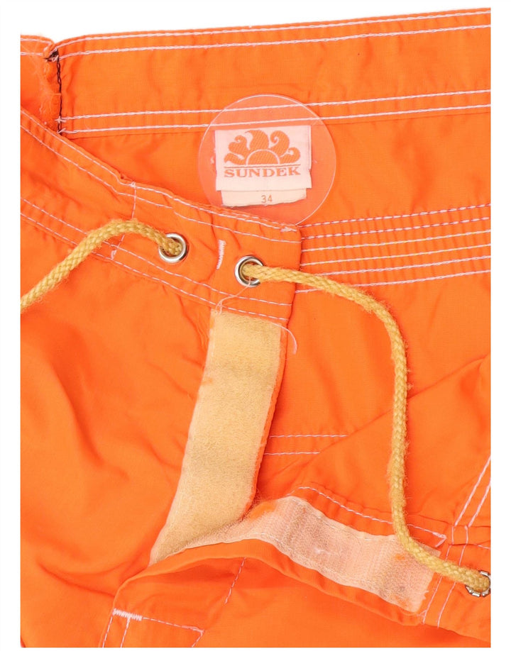 Sundek Bañador para hombre, talla grande, nailon naranja