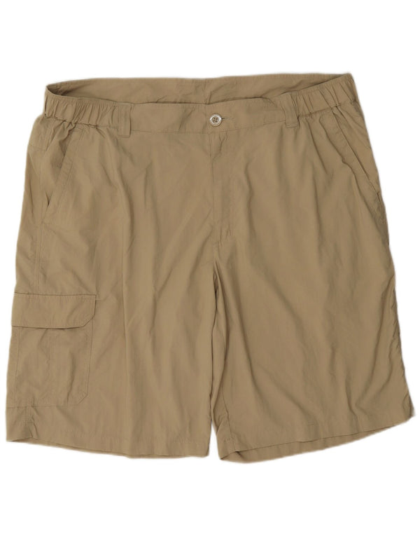 Columbia Pantalones cortos cargo Omni-Shade para hombre W40 XL Nylon beige