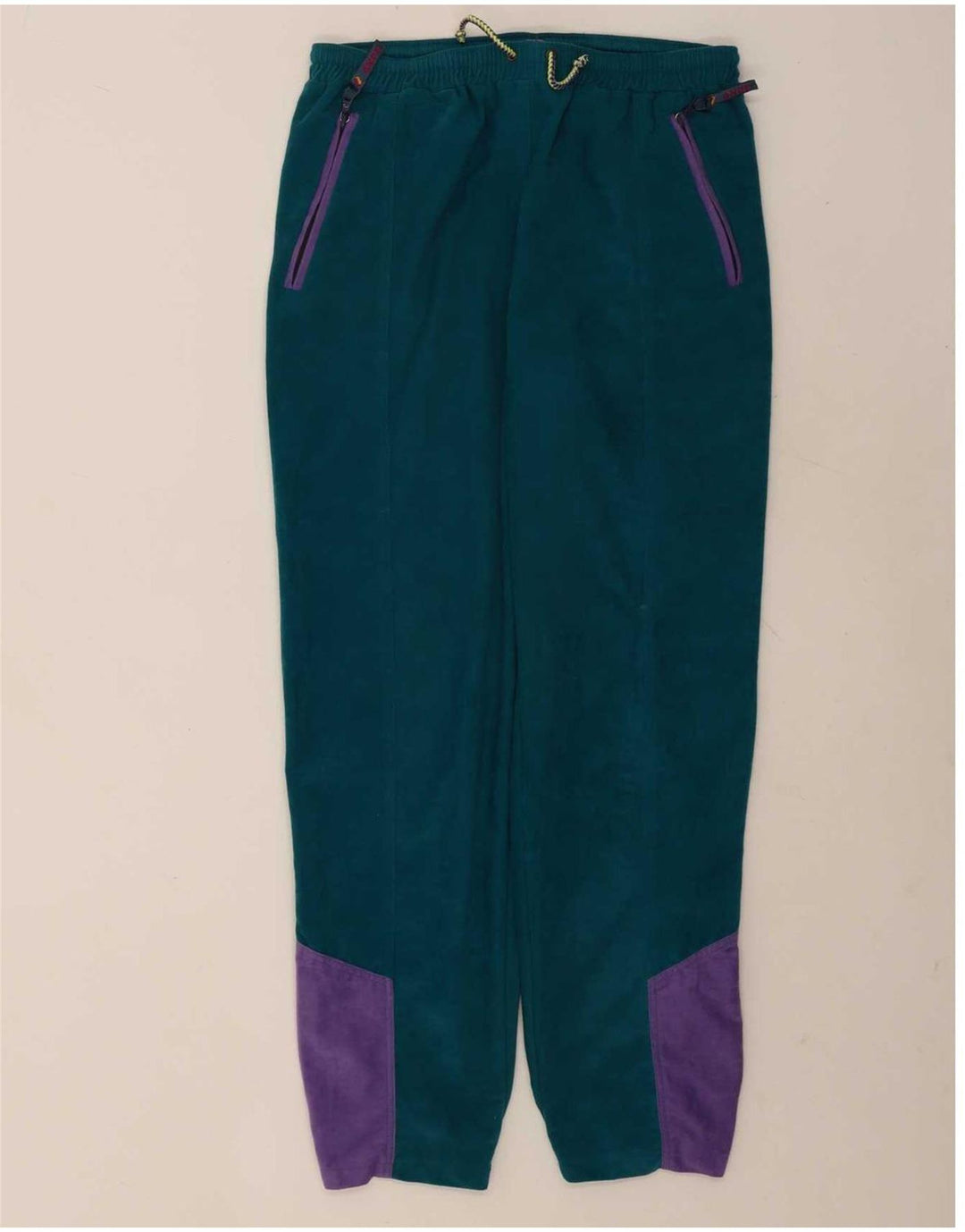 Chándal completo de terciopelo para hombre vintage Poliéster con bloques de color verde grande