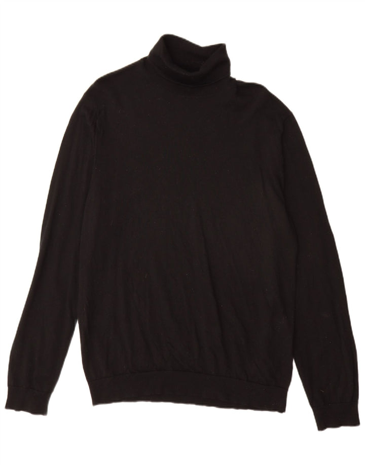 Marks & Spencer Jersey con Cuello Redondo para Hombre XL Lana Merino Negra