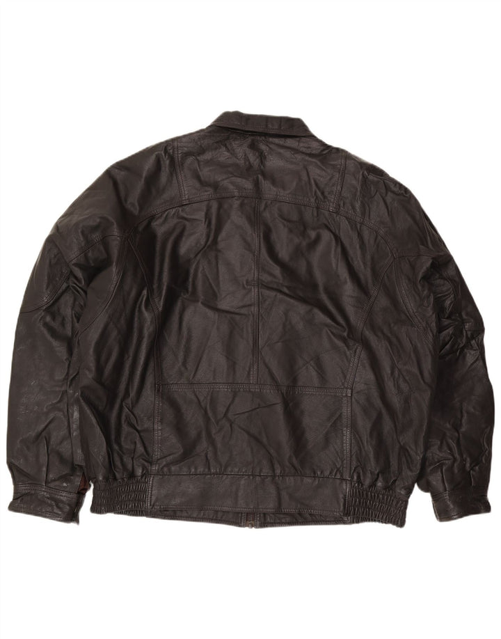 C&A Chaqueta de cuero para hombre IT 58 4XL Cuero marrón