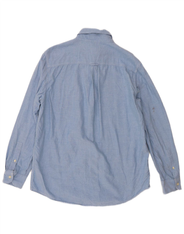 Camisa Chaps Hombre Algodón Azul Medio