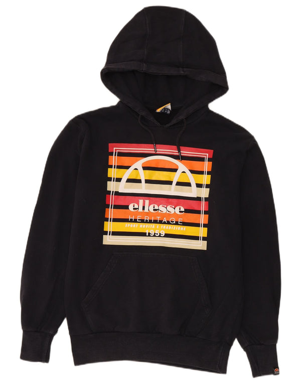 Ellesse Hombre Graphic Sudadera con capucha Jumper Small Azul Marino Algodón