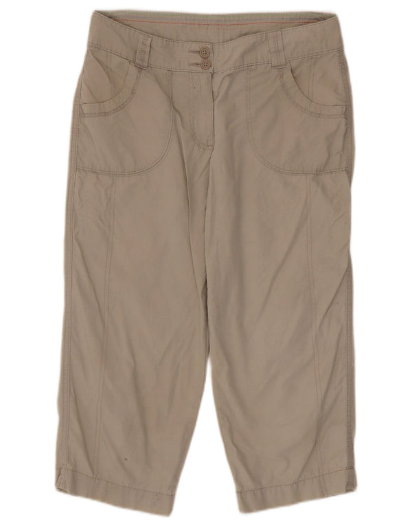 Marks & Spencer Pantalones Capri Rectos para Mujer UK 10 Small W30 L20 Beige