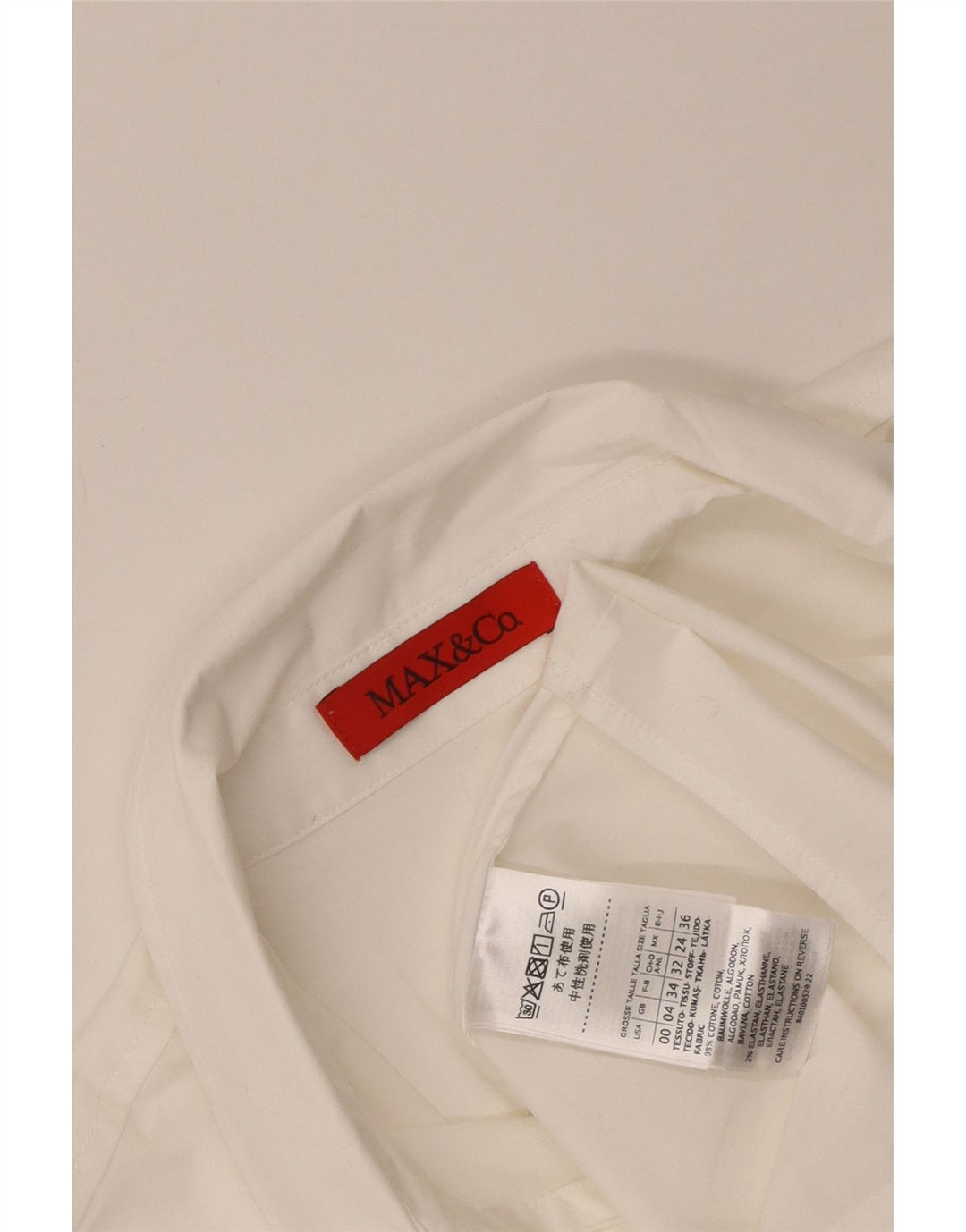 Max & Co. Camisa para mujer UK 4 XS Algodón blanco