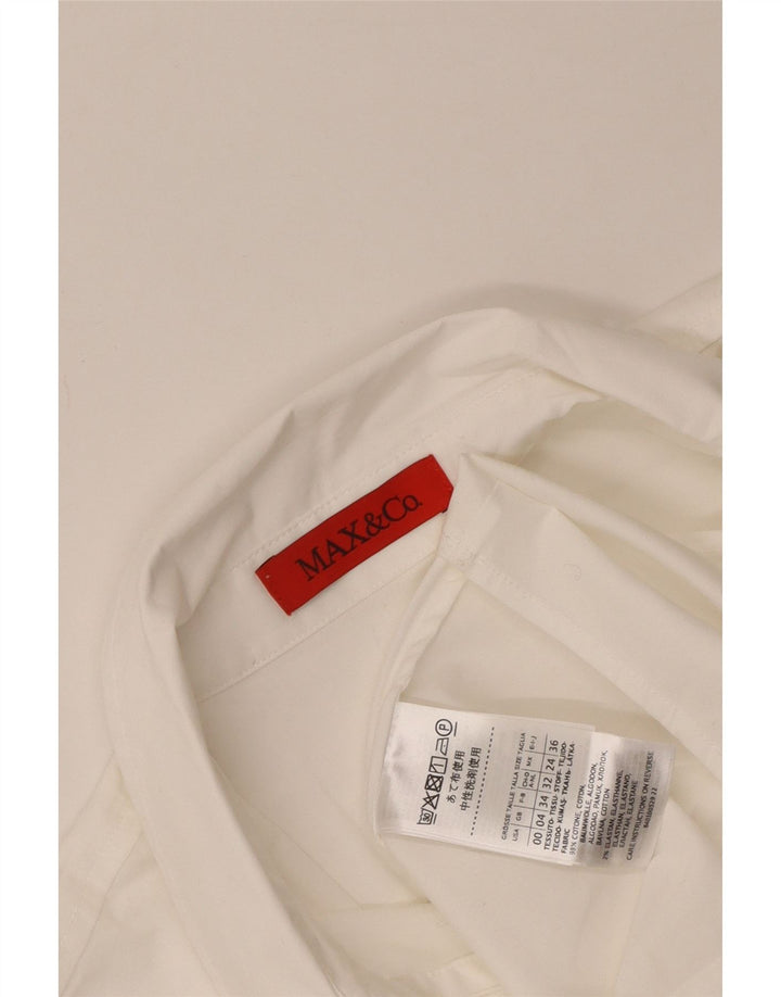 Max & Co. Camisa para mujer UK 4 XS Algodón blanco