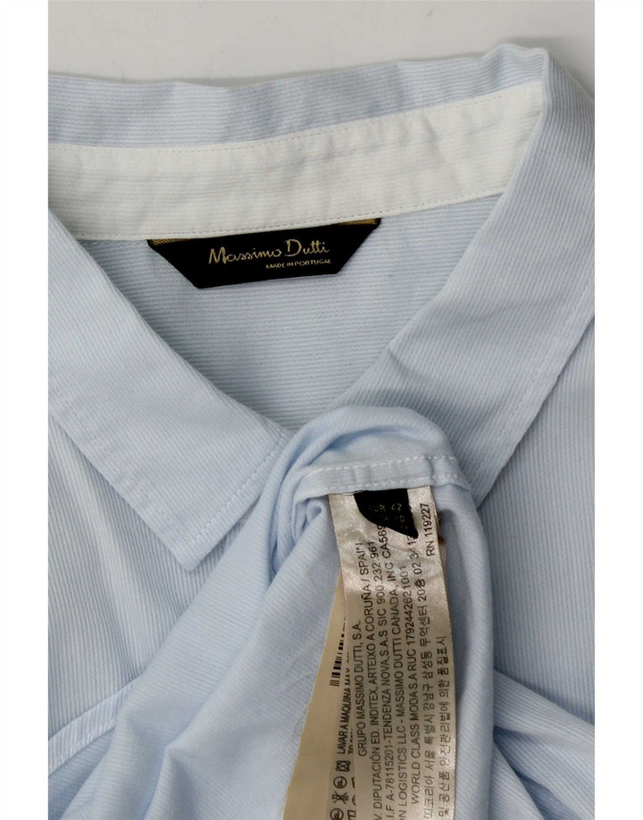 Camisa Massimo Dutti Mujer Talla 42 Grande Azul Rayas Algodon