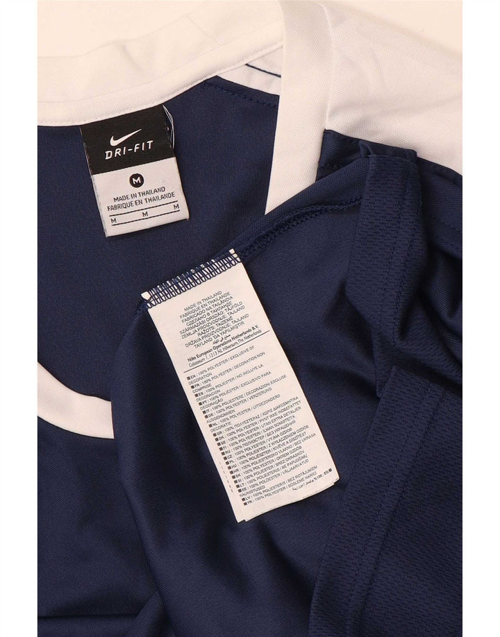 Nike - Camiseta Dri Fit para hombre de manga larga, poliéster color azul marino medio