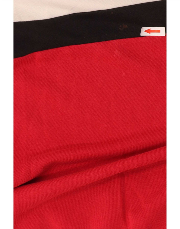 Fila Hombre Graphic Sudadera Jumper Large Rojo Colorblock Algodón