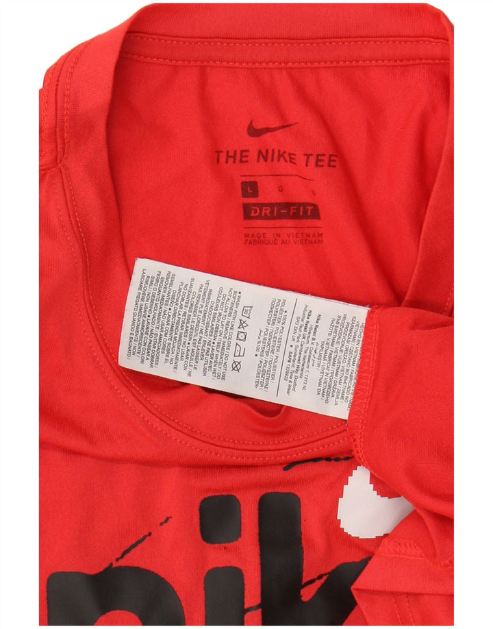 NIKE Camiseta gráfica Dri Fit para hombre Top grande poliéster rojo