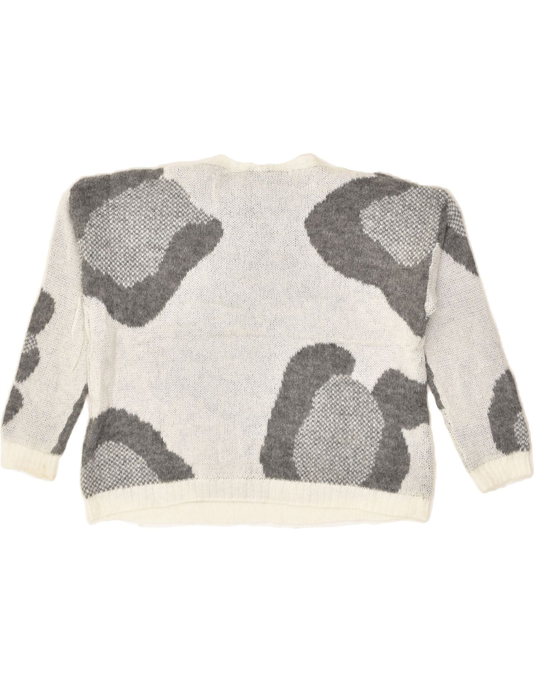 BENETTON Womens Crop Crew Neck Jumper Sweater UK 12 Medium Grey | Vintage Benetton | Thrift | Second-Hand Benetton | Used Clothing | Messina Hembry 