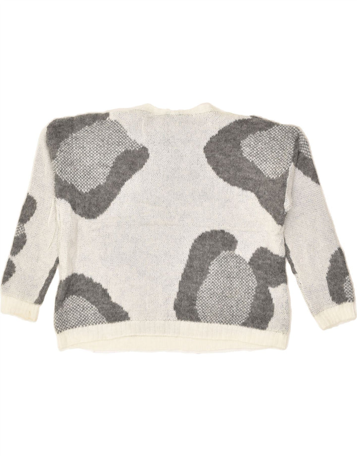 BENETTON Womens Crop Crew Neck Jumper Sweater UK 12 Medium Grey | Vintage Benetton | Thrift | Second-Hand Benetton | Used Clothing | Messina Hembry 