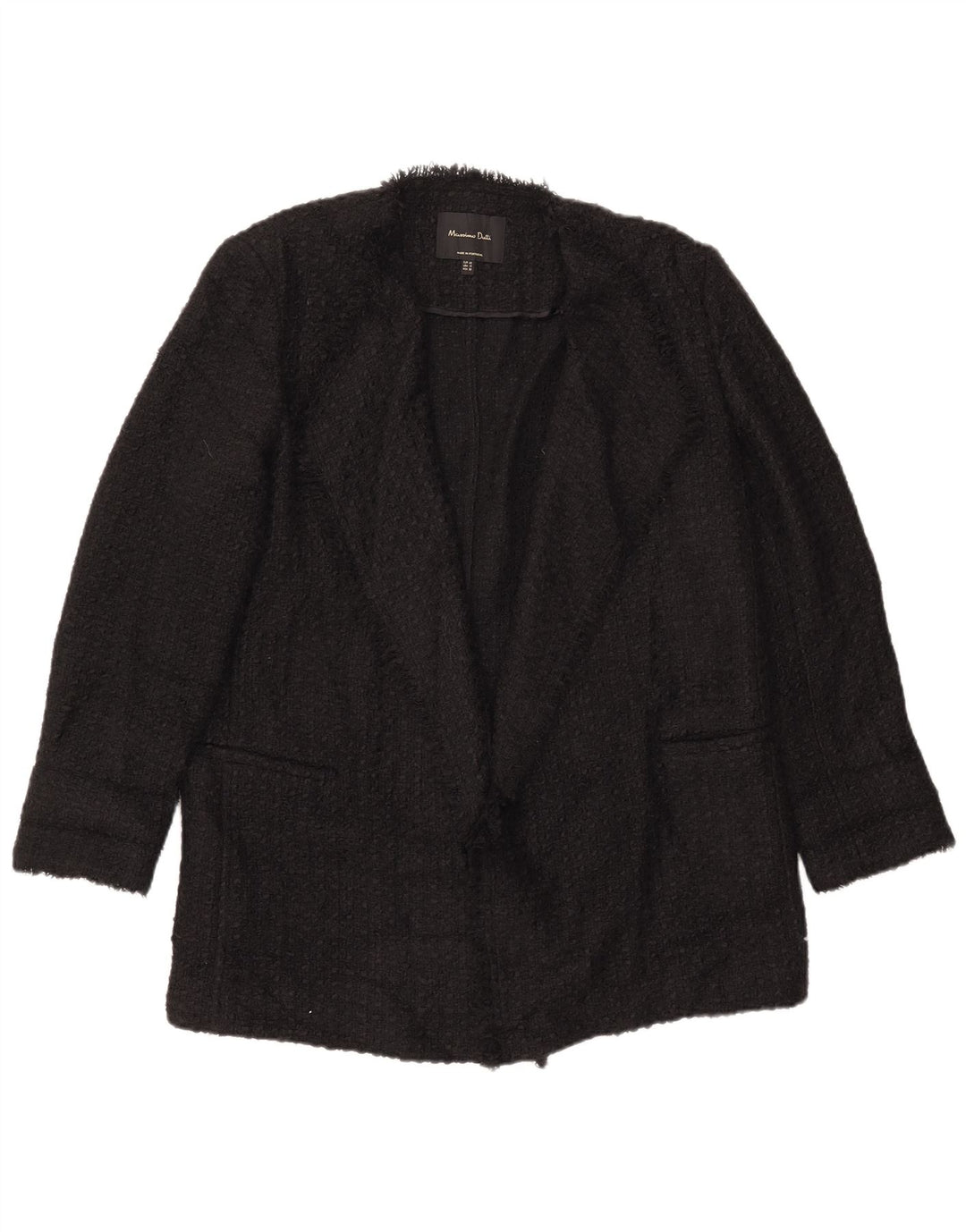 Massimo Dutti Chaqueta Blazer para Mujer EU 42 Grande Acrílico Negro
