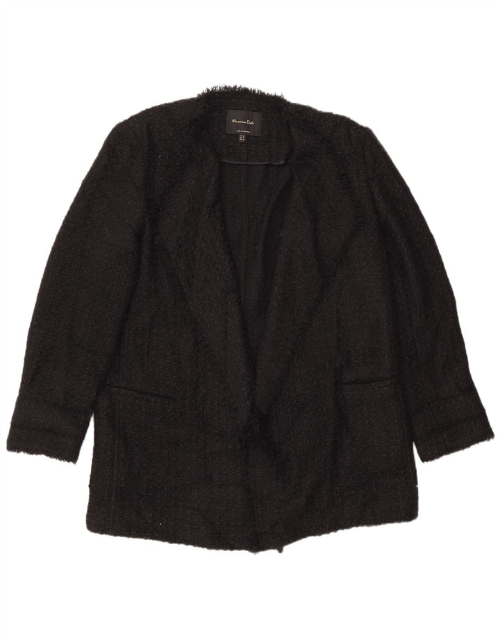 Massimo Dutti Chaqueta Blazer para Mujer EU 42 Grande Acrílico Negro