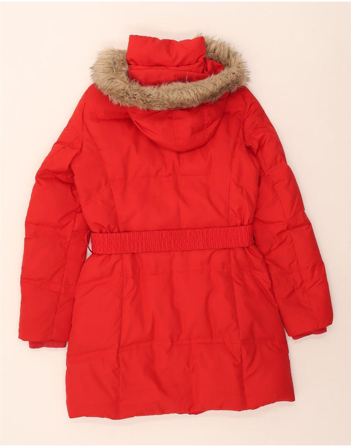 Esprit Abrigo acolchado con capucha para mujer UK 10 Small Poliéster rojo
