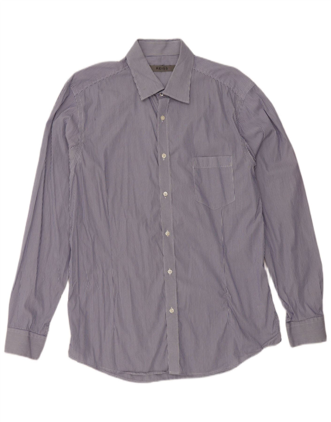 Camisa Reiss para hombre grande de algodón a rayas azul marino