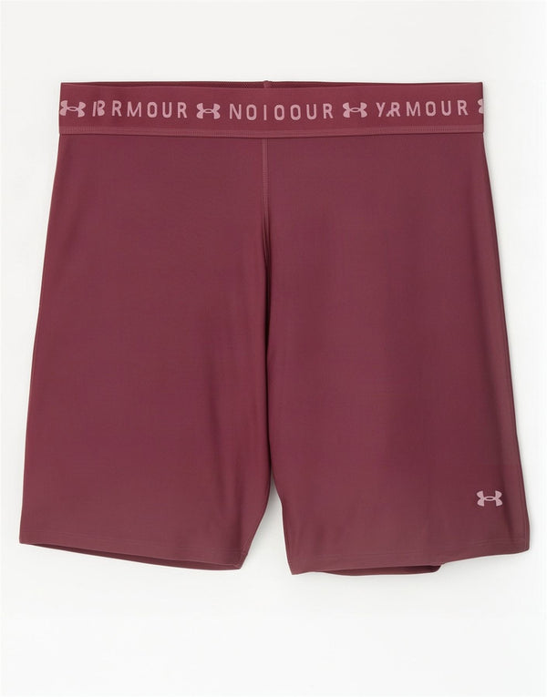 Under Armour Pantalones cortos deportivos gráficos para mujer UK 20 2XL Poliéster burdeos
