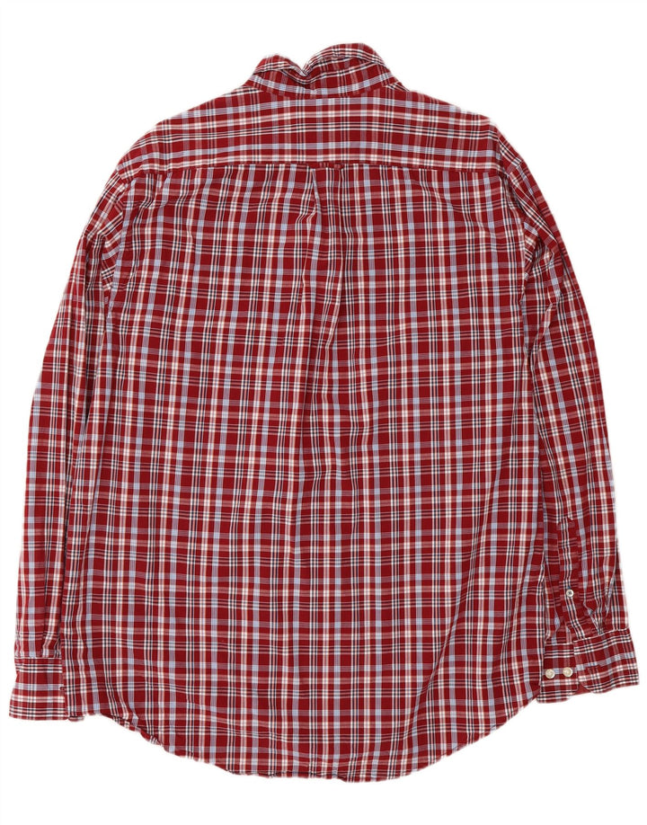 Camisa Izod Hombre Grande Cuadros Rojos Algodón