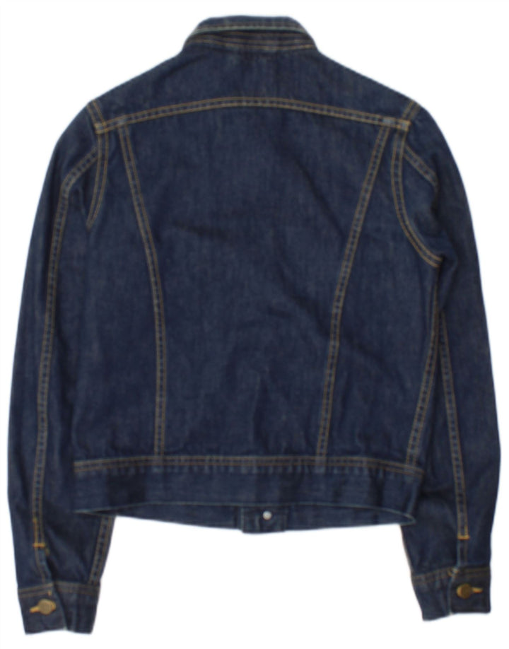 Lee Chaqueta Vaquera para Mujer UK 10 Small Azul Marino Algodón
